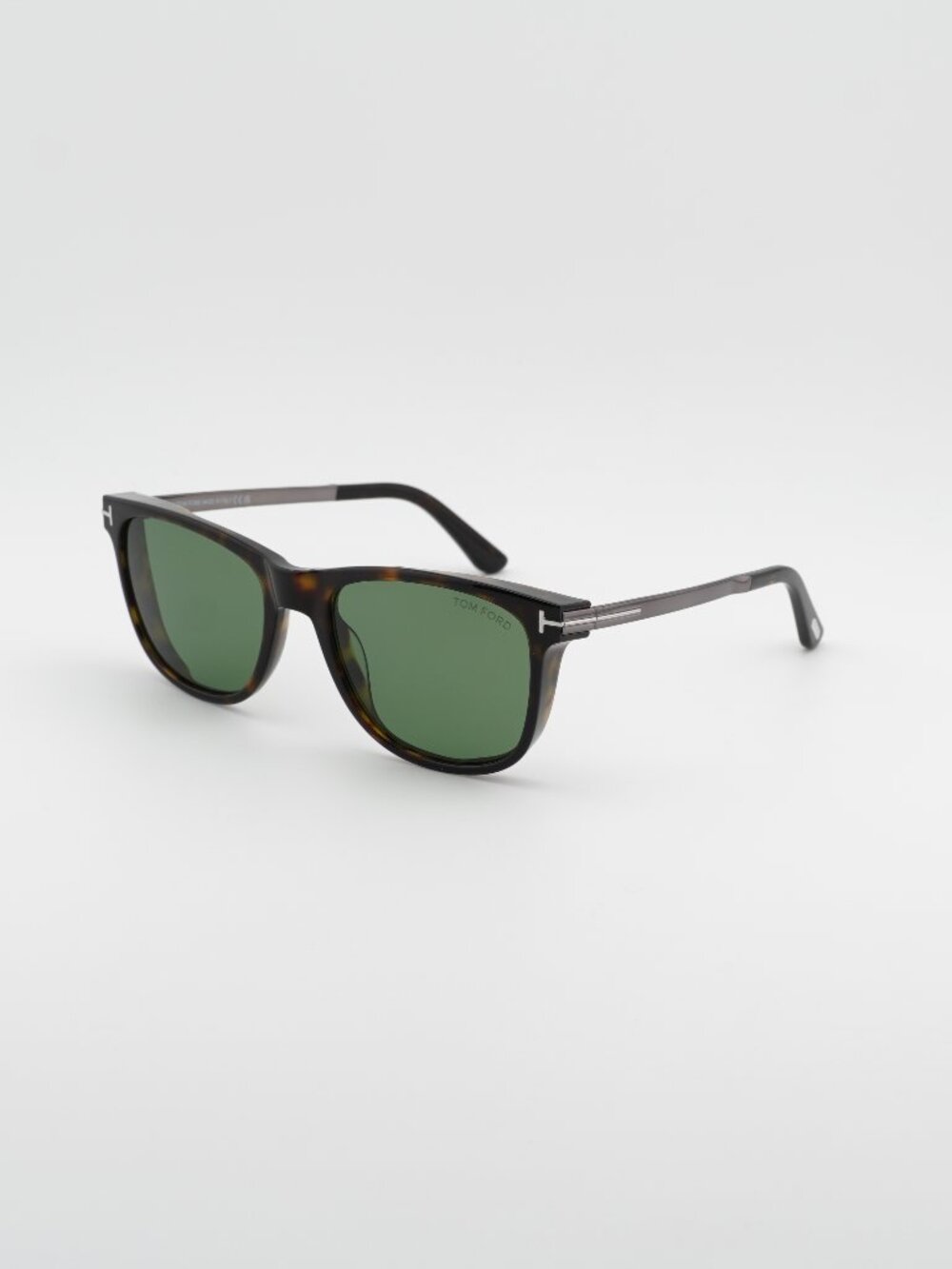 Tom Ford Sinatra FT1104 52N Sunglasses Havana Square Frame, Green Lenses